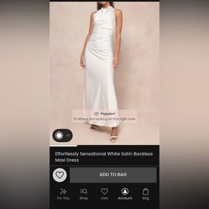 Lulu's White Satin Backless Gown